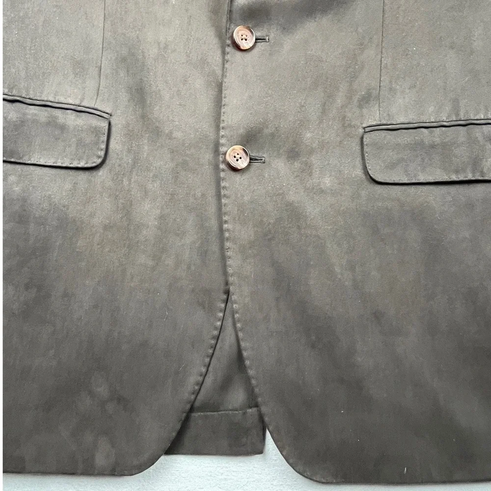 Ralph Lauren Mens Faux Suede Blazer Jacket 43L Olive Brown 2 Button Dillard's